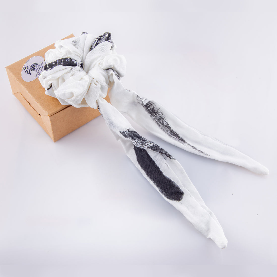 Tail Scrunchies - Natural leaf printed