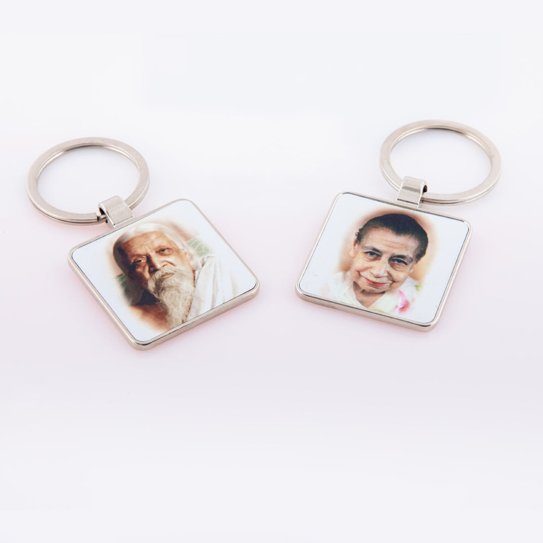 Mother and Ashram Metal Keychain